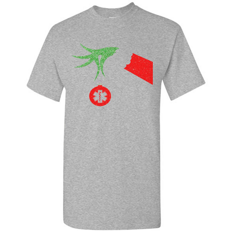 Funny Grinch Hand holding Doctor ornament Christmas Sporty T-Shirt - Shirt