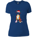 Christmas Lights Boxer Dog Funny Xmas Sweatshirt - Ladies' Boyfriend T-Shirt