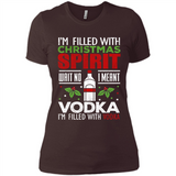 Christmas Gift Shirt Christmas Spirit Vodka Santa - Ladies' Boyfriend T-Shirt