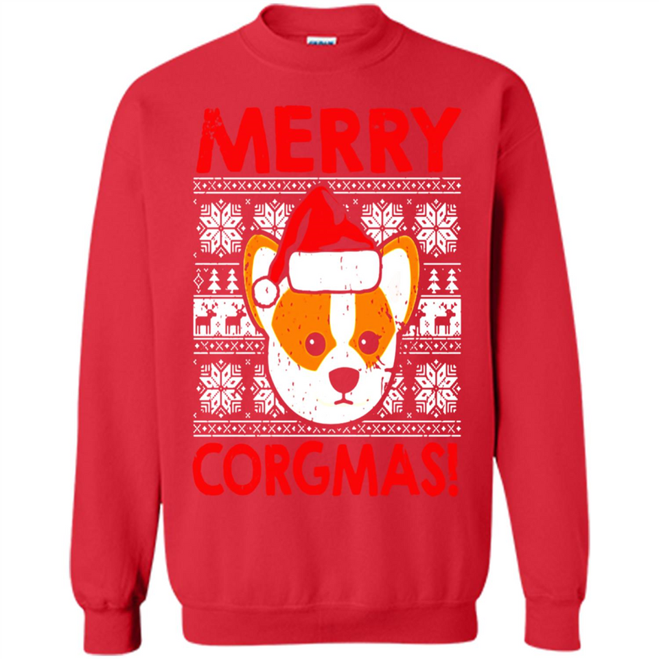 Funny Christmas Santa Corgi Dog Merry Corgmas - Sweatshirt