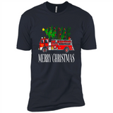 Firetruck Santa Sleigh Merry Christmas Firefighter - Premium Short Sleeve T-Shirt