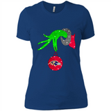 GRINCH HAND HOLDING BALTIMORE RAVENS GLITTER CHRISTMAS PINGPONG