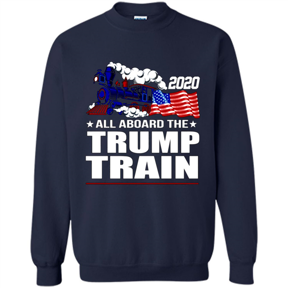 All Board The Trump Train 2020 Patriotic U.S Flag pingpong - Sweatshirt