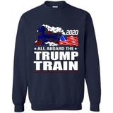 All Board The Trump Train 2020 Patriotic U.S Flag pingpong - Sweatshirt