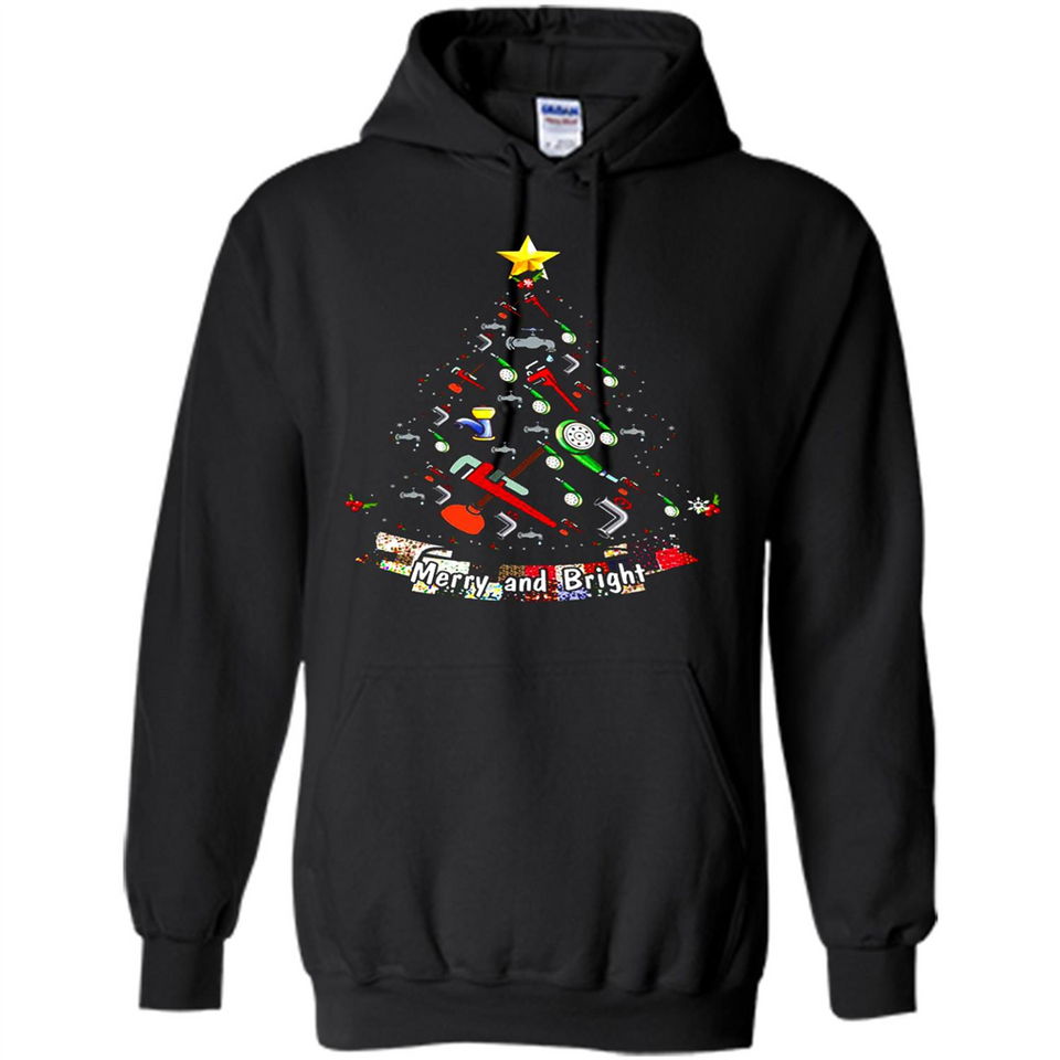 Merry And Bright Plumber Christmas Tree Shirt PINGPONG - Hoodie