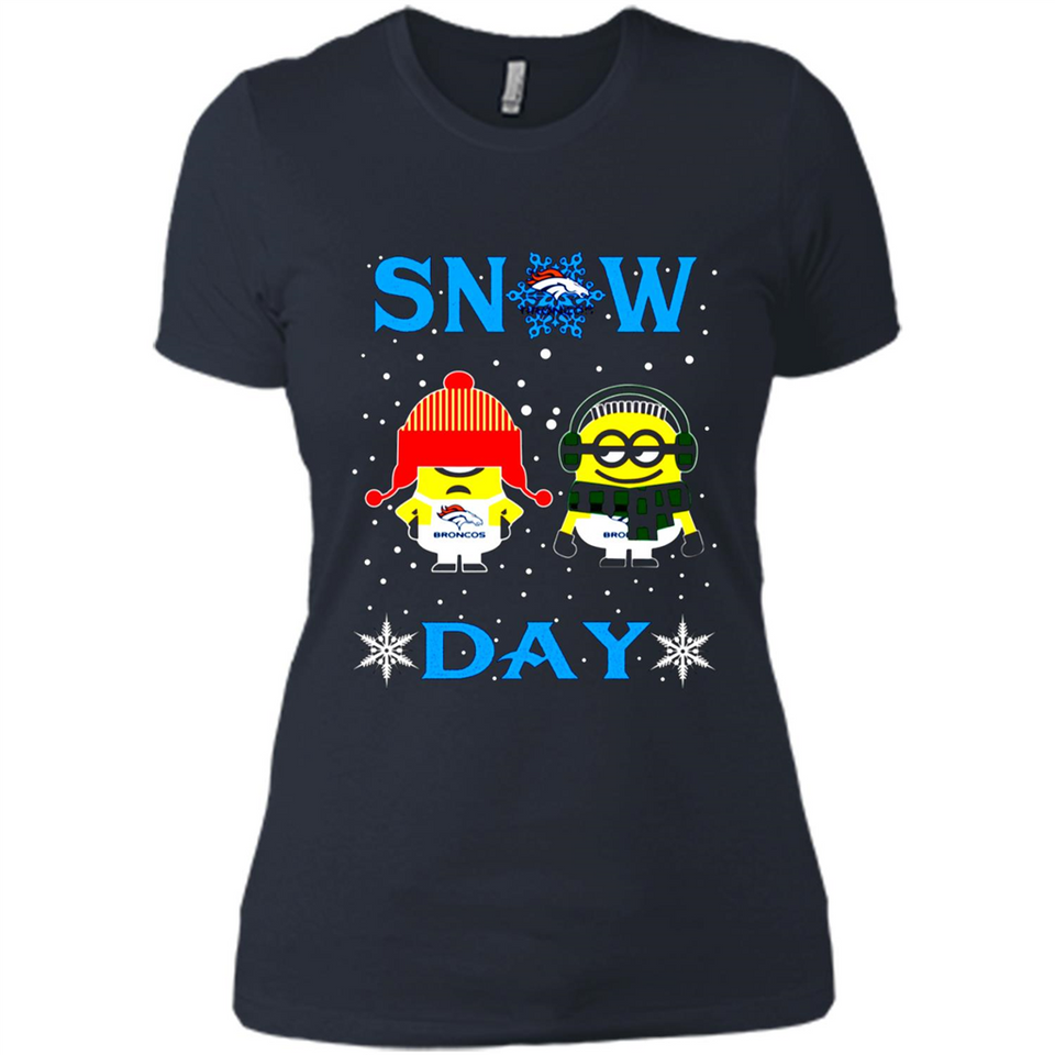 Snow Day Shirt For Denver Broncos Vs Minion Fans pingpong