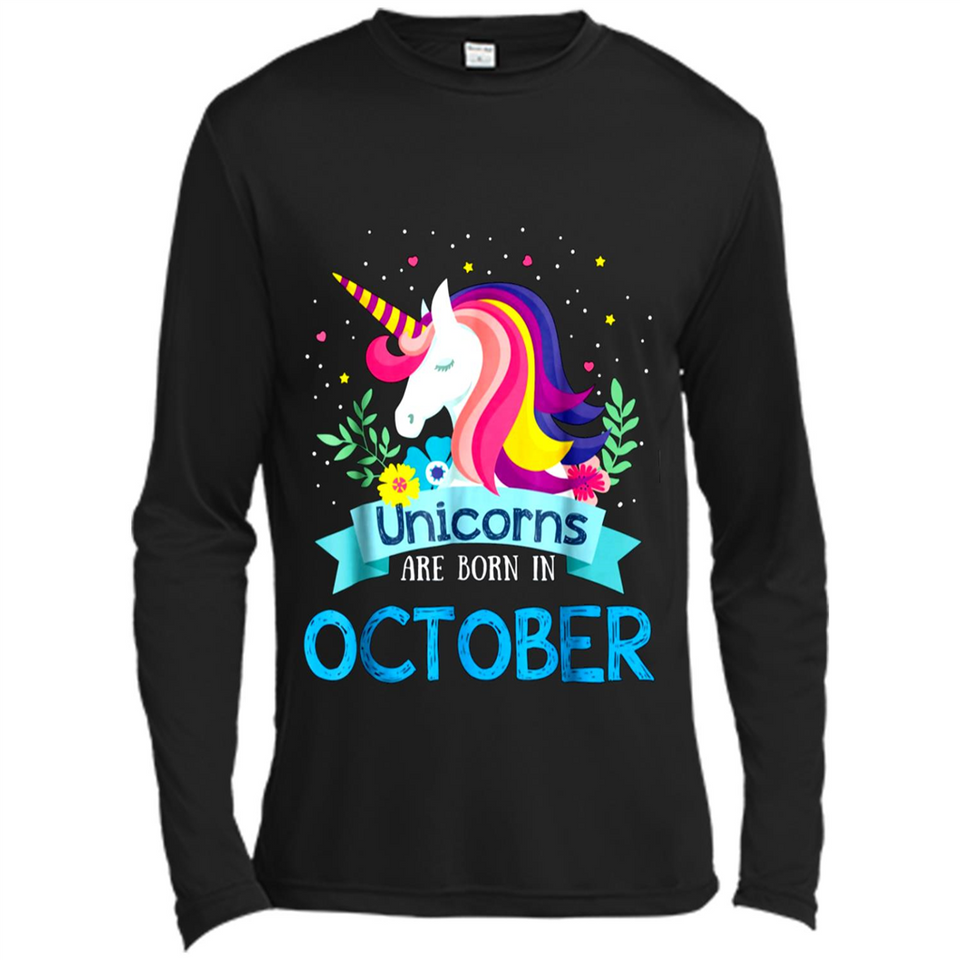 Unicorns are born in October Birthday Rainbow Gift Ladies Custom