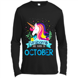 Unicorns are born in October Birthday Rainbow Gift Ladies Custom