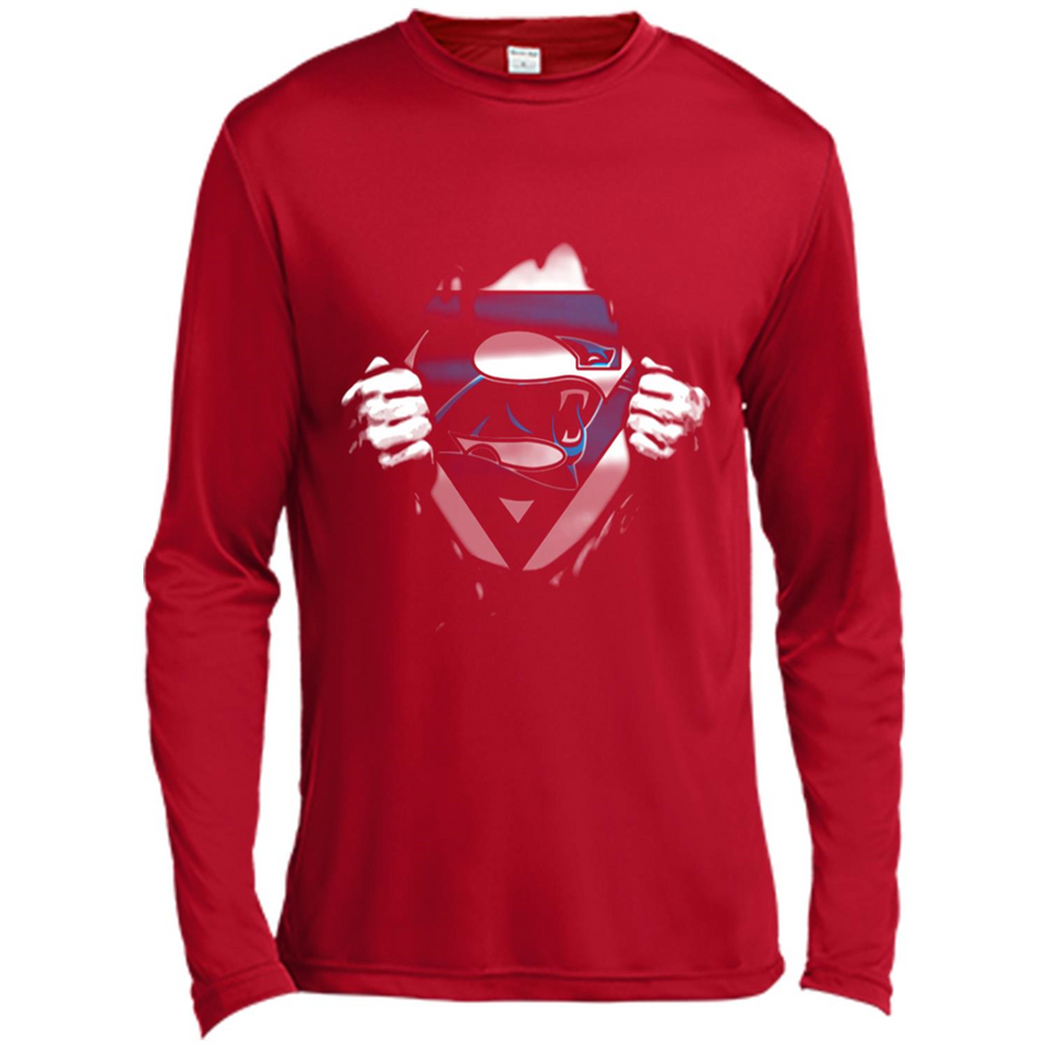 Carolina Panthers And Superman Fans - Canvas Long Sleeve T-Shirt
