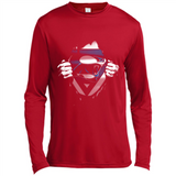 Carolina Panthers And Superman Fans - Canvas Long Sleeve T-Shirt