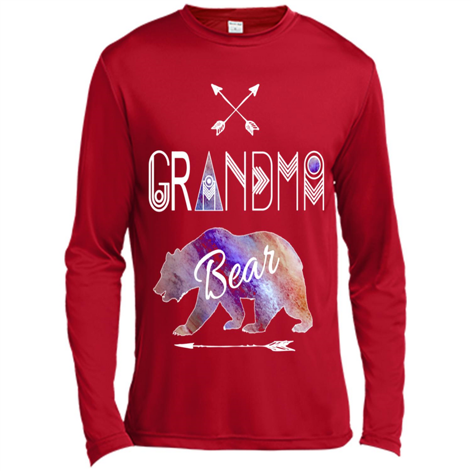 Grandma Bear Shirt Tribal Family Vacation & Camping Tee - Canvas Long Sleeve T-Shirt