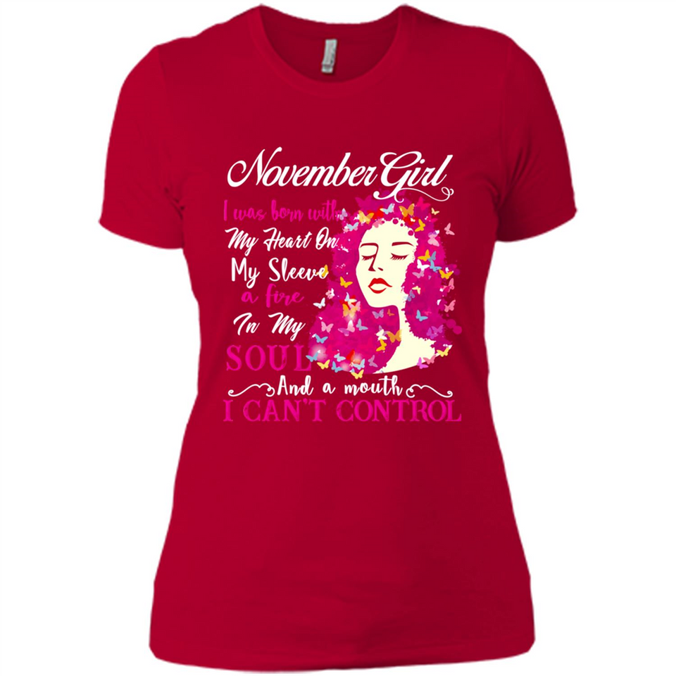 November Butterfly Girl - Ladies' Boyfriend T-Shirt