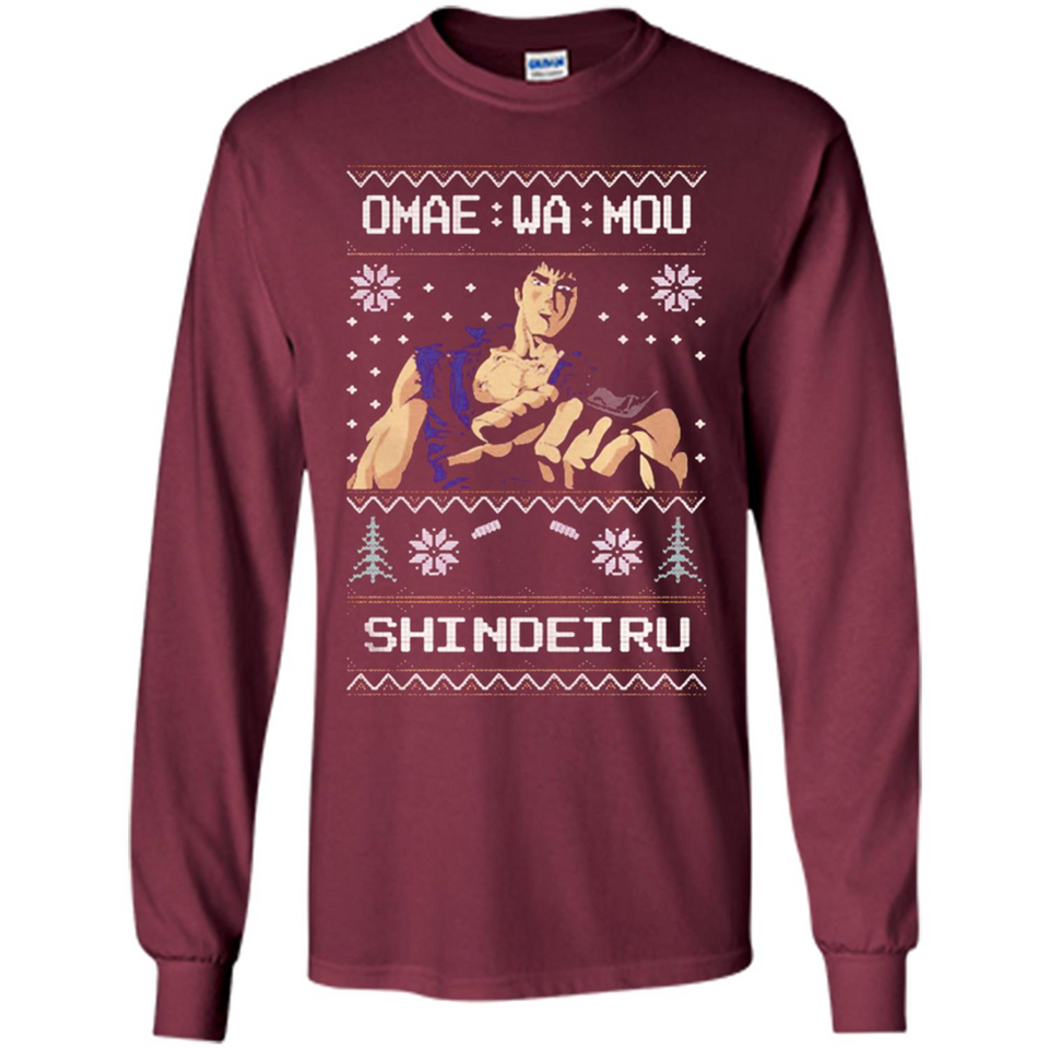 Omae Wa Mou Shindeiru Ugly Christmas Sweater - Long Sleeve T-Shirt