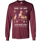 Omae Wa Mou Shindeiru Ugly Christmas Sweater - Long Sleeve T-Shirt