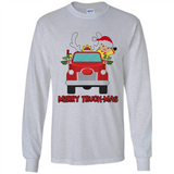 Merry Truck-Mas Christmas Fire Truck Cute Reindeer Sporty - Long Sleeve T-Shirt