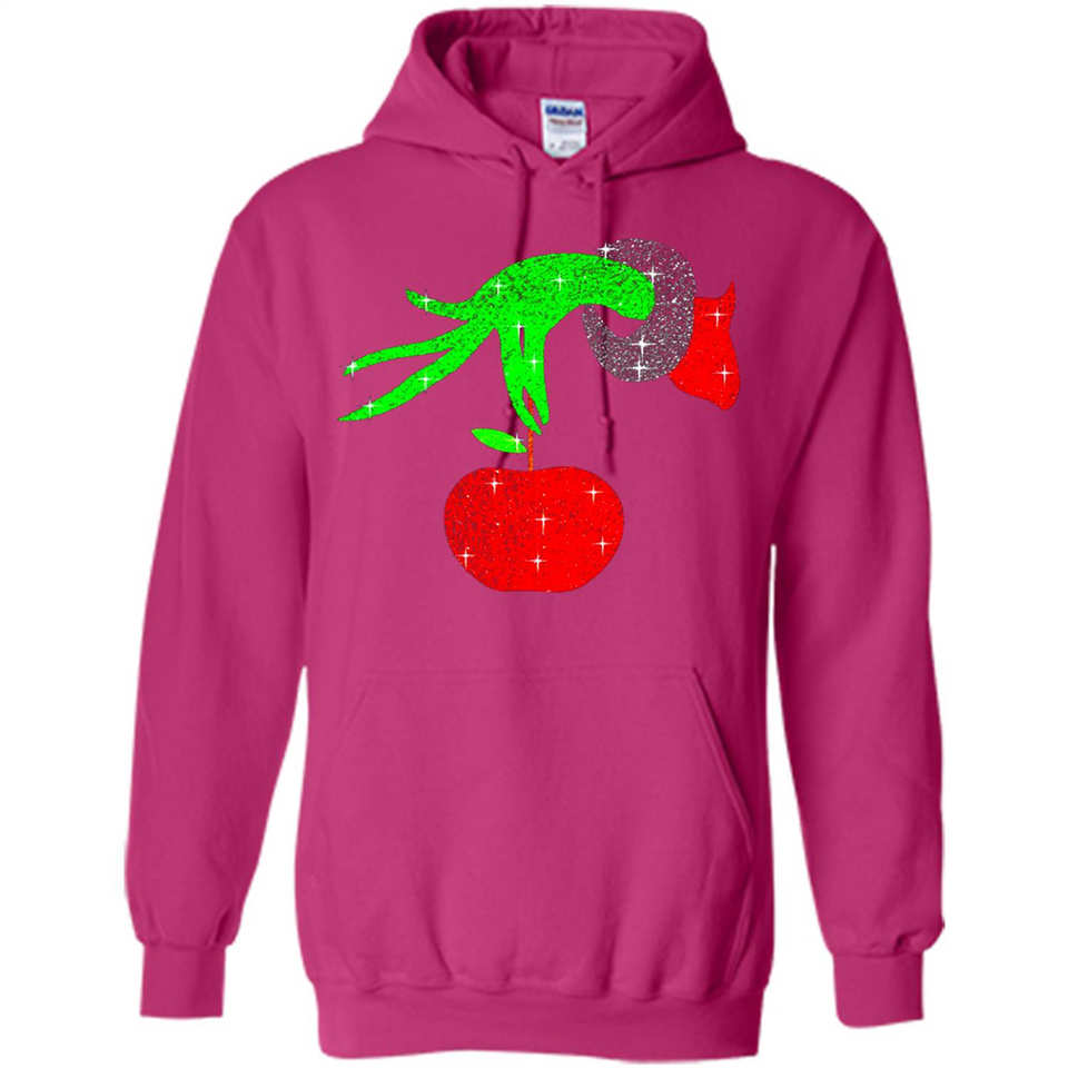 Christmas The Grinch Hand Holding Apple Ornament sweater - Hoodie