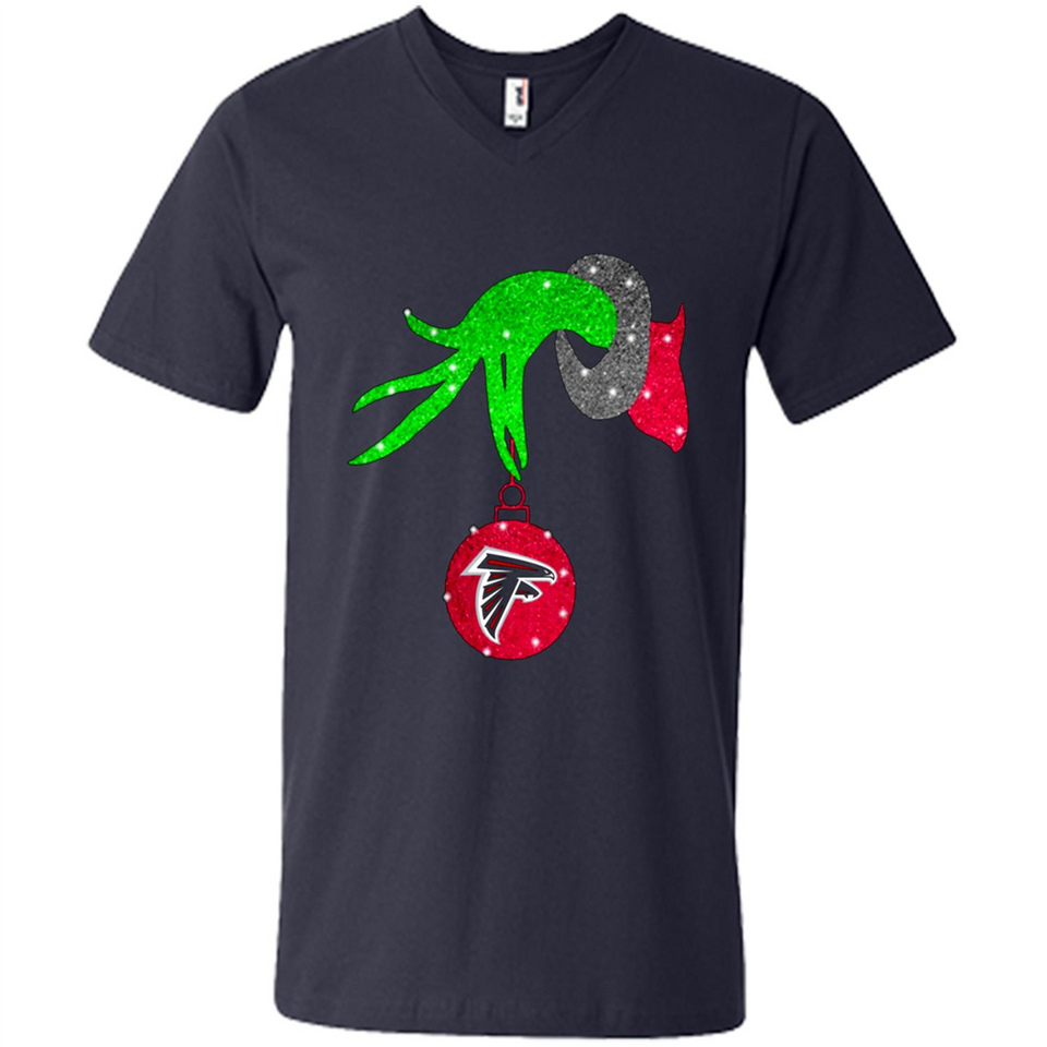GRINCH HAND HOLDING ATLANTA FALCONS GLITTER CHRISTMAS PINGPONG