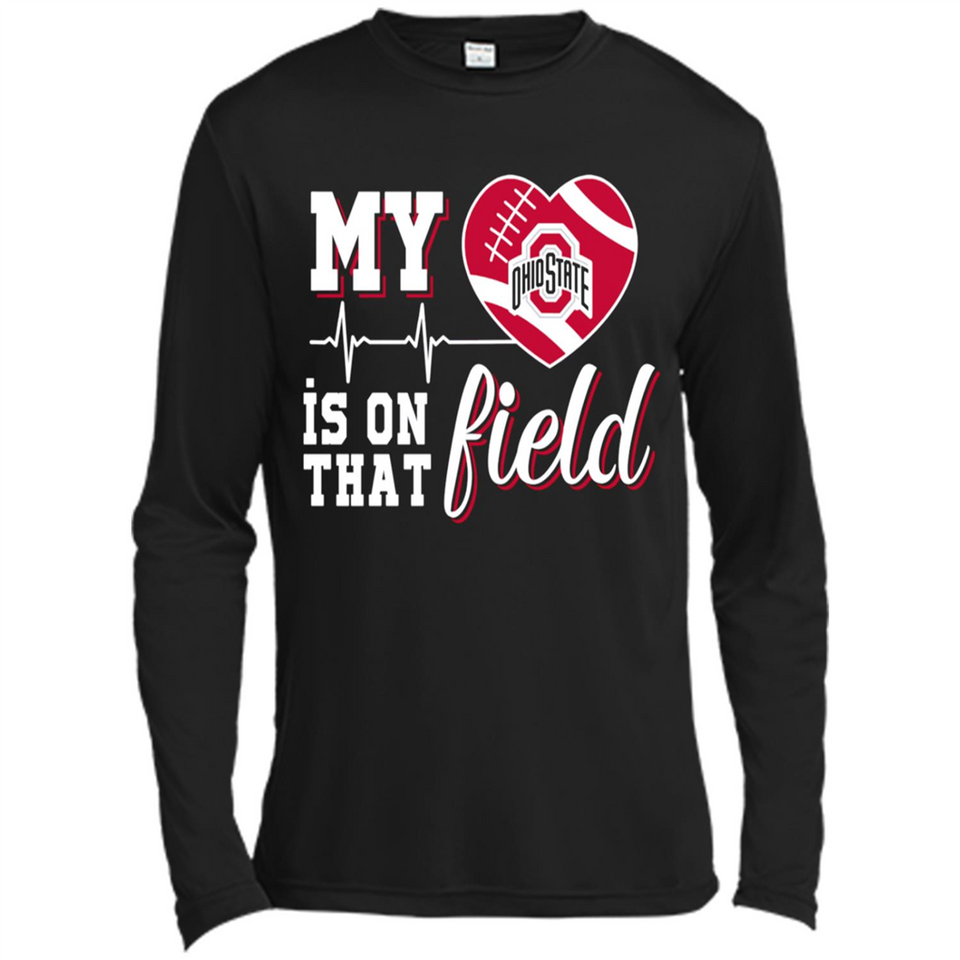 Ohio State Buckeyes Football My Heart is on that Field - Canvas Long Sleeve T-Shirt