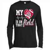 Ohio State Buckeyes Football My Heart is on that Field - Canvas Long Sleeve T-Shirt