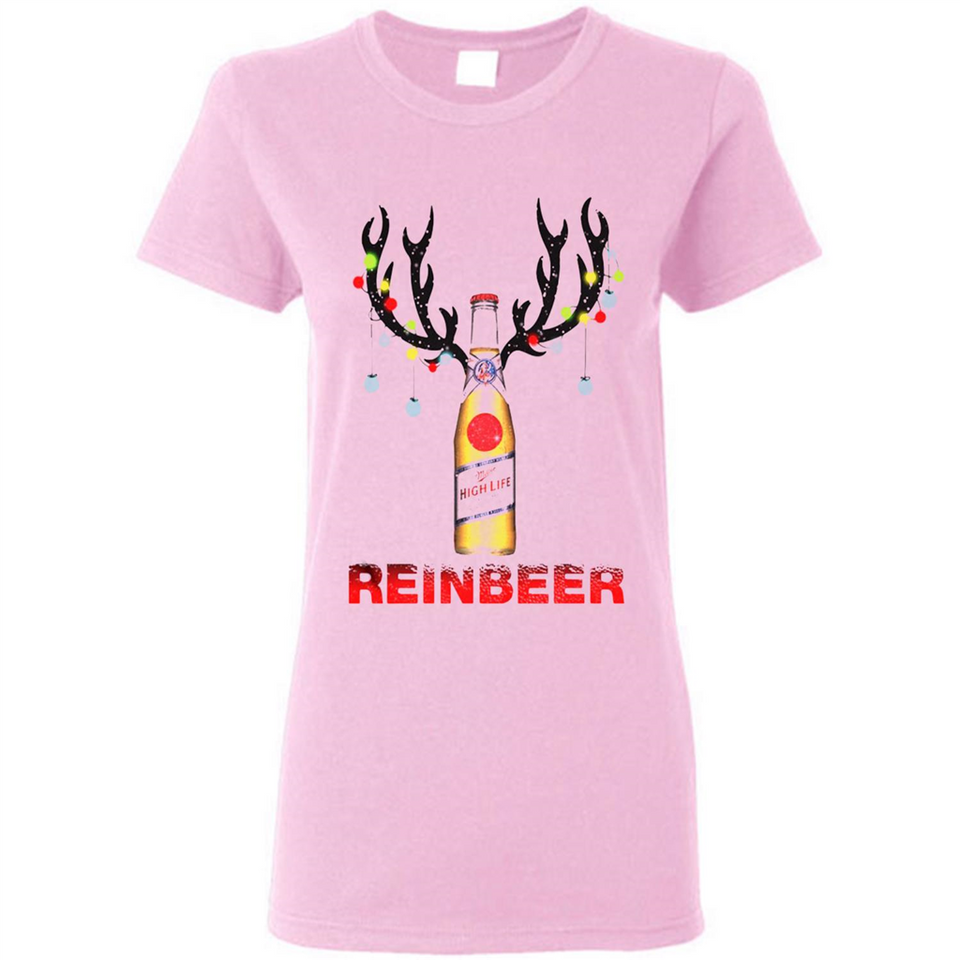 Miller High Life beer reinbeer Christmas - Ladies Short-Sleeve