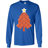 Bacon & Eggs Over Easy Fried Food Breakfast Xmas Tree Foodie - Long Sleeve T-Shirt