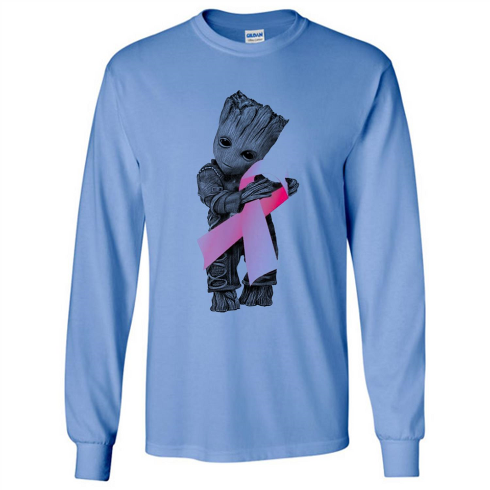 Groot Hug Breast Cancer - Long Sleeve T-Shirt