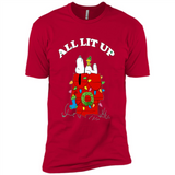 Peanuts By Schulz Snoopy Young Men_s Christmas - Premium Short Sleeve T-Shirt