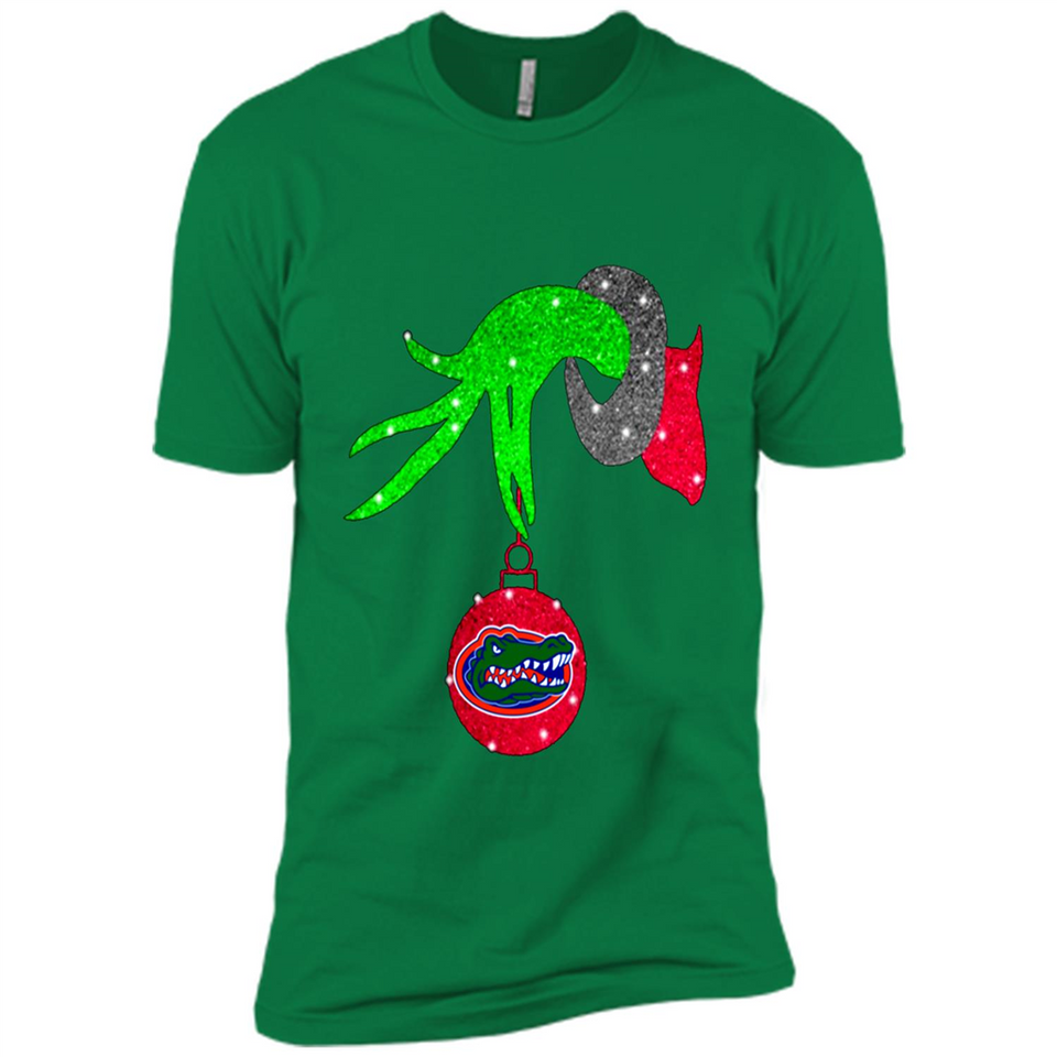 GRINCH HAND HOLDING FLORIDA GATORS GLITTER CHRISTMAS PINGPONG