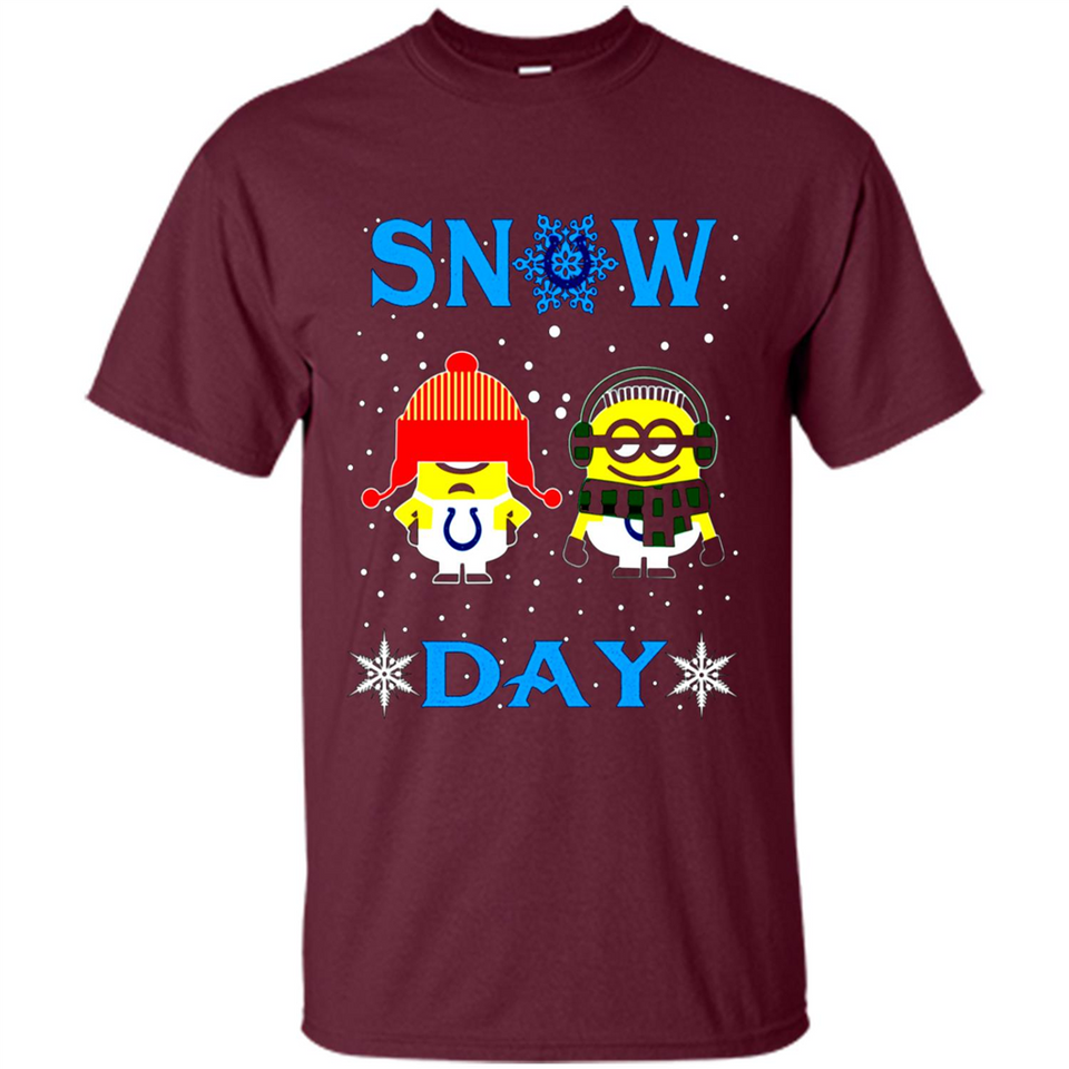 Snow Day Shirt For Indianapolis Colts Vs Minion Fans pingpong