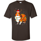 Christmas Lights Shetland Sheepdog Wearing Santa Hat Funny Xmas Mug - Shirt