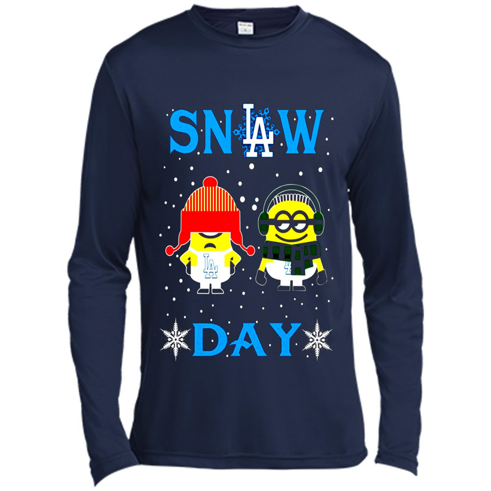 Snow Day Shirt For Los Angeles Dodgers Vs Minion Fans pingpong