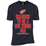 Reasons to be a Detroit Red Wings Fan Complete List on Back - Premium Short Sleeve T-Shirt