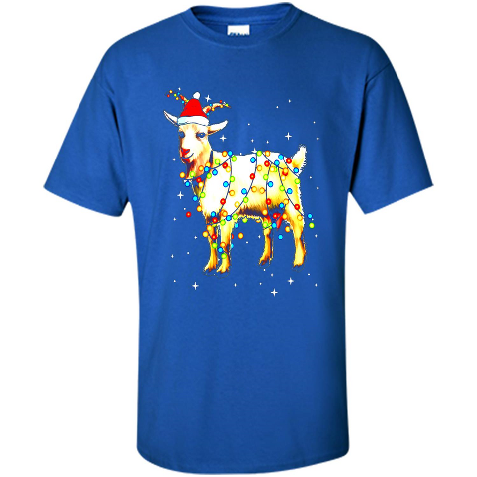 Christmas Lights Goat Wearing Santa Hat T-Shirt - Shirt