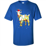 Christmas Lights Goat Wearing Santa Hat T-Shirt - Shirt