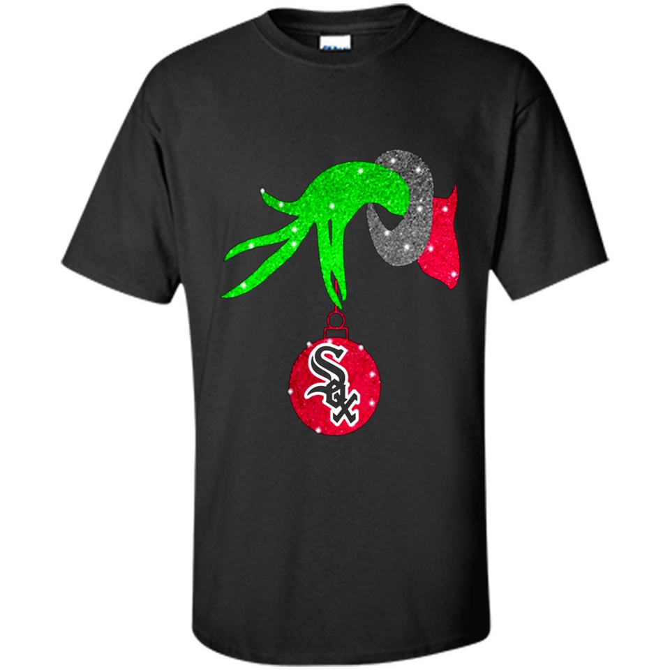 GRINCH HAND HOLDING CHICAGO WHITE SOX GLITTER CHRISTMAS PINGPONG