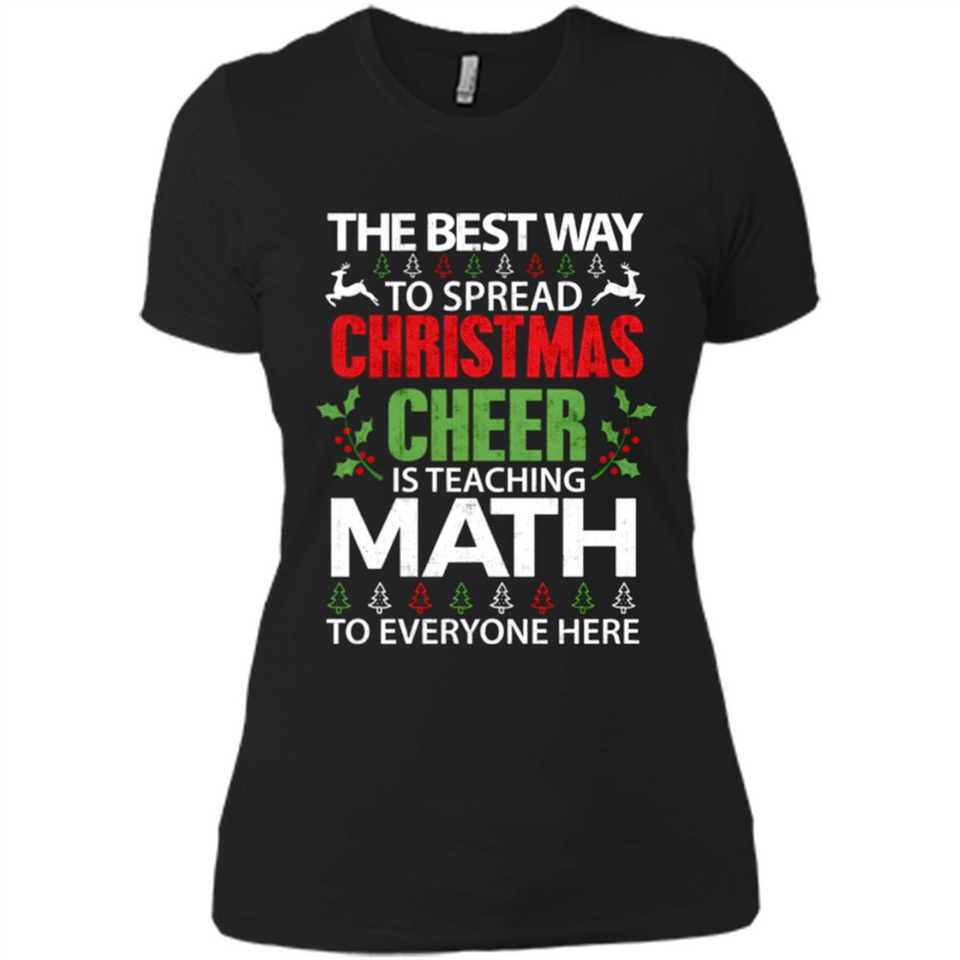 Math Teacher Christmas Shirt Christmas Cheer - Ladies' Boyfriend T-Shirt