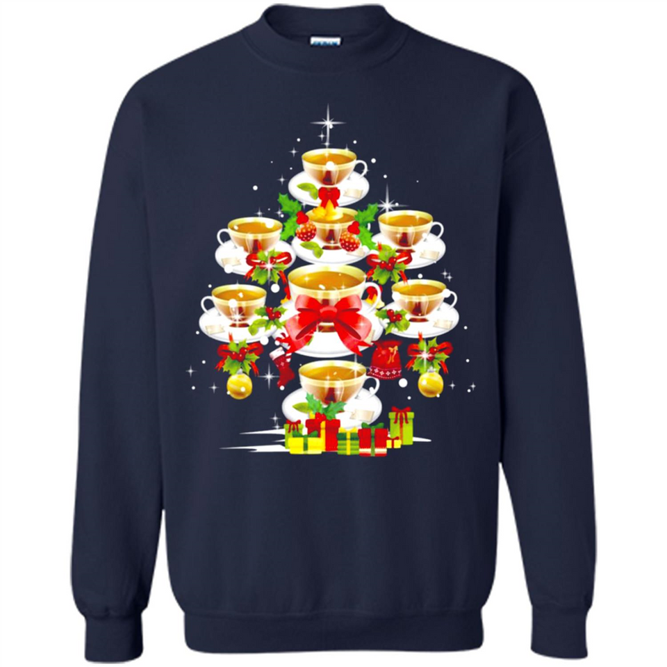 Tea Christmas Tree T-shirt Funny Tea Xmas Gift