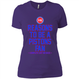 Reasons to be a Detroit Pistons Fan Complete List on Back - Ladies' Boyfriend T-Shirt