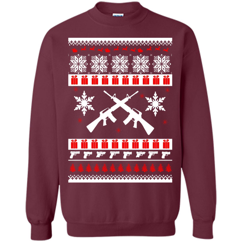 Rifle I Want Rifle Guns For Christmas ugly - Sweatshirt
