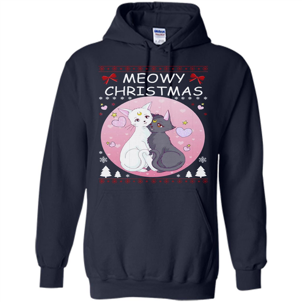 Sailor Moon Yin Yang Cat Love Ugly Christmas Sweater - Hoodie
