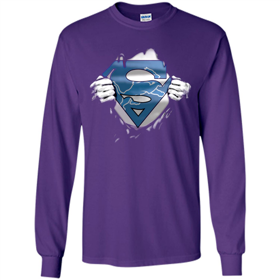 Detroit Lions And Superman Fans - Long Sleeve T-Shirt