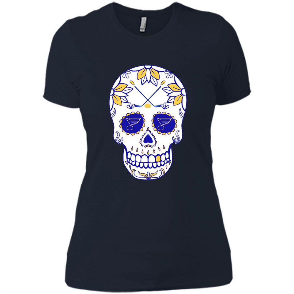 St. Louis Blues Hockey Sugar Skull Day of the Dead
