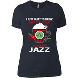 I Just Want To Drink Hot Chocolate & Watch Utah Jazz Ugly Christmas Sweater PINGPONG