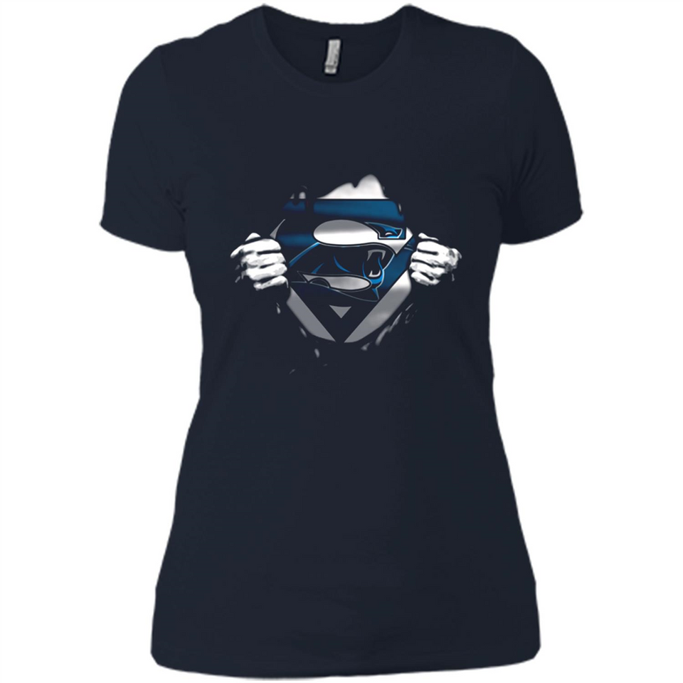 Carolina Panthers And Superman Fans - Ladies' Boyfriend T-Shirt