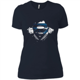 Carolina Panthers And Superman Fans - Ladies' Boyfriend T-Shirt