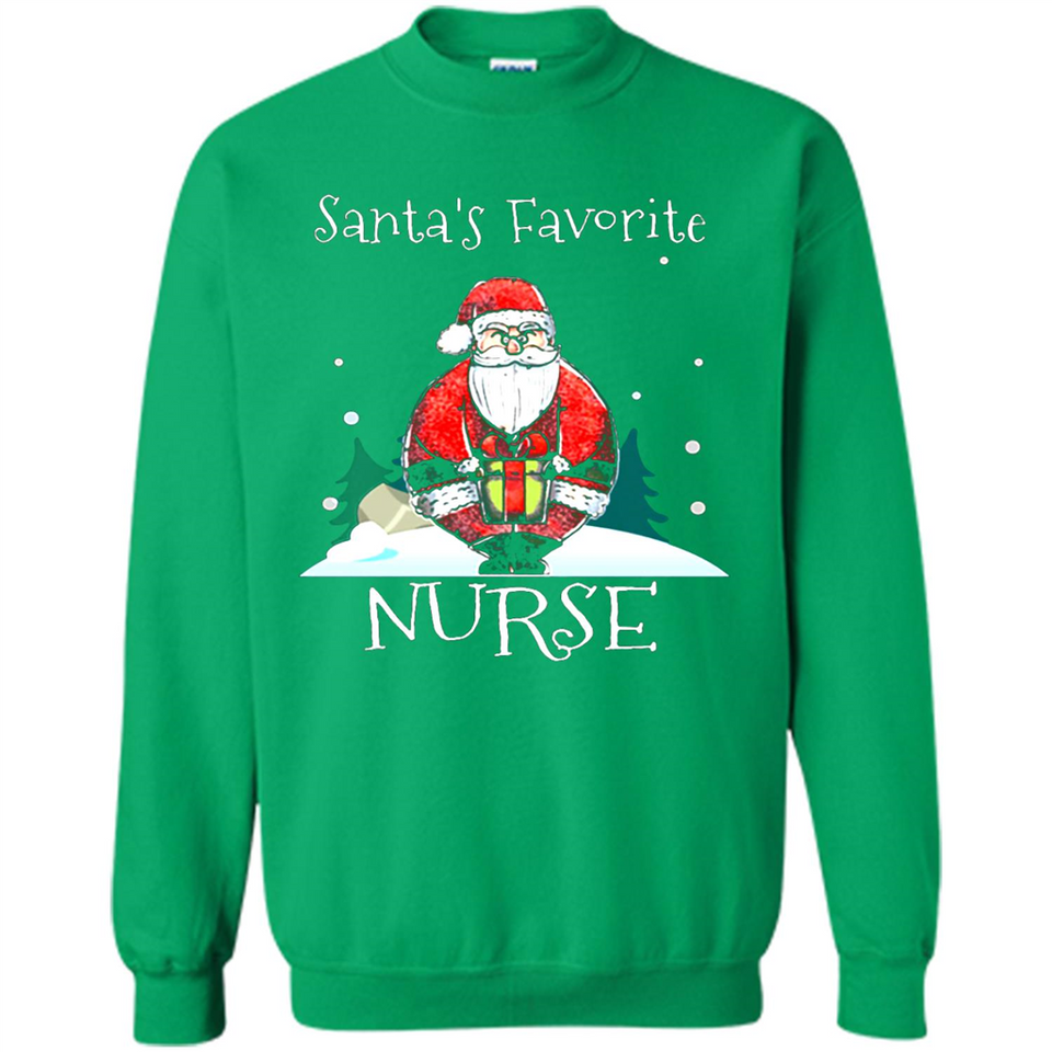 Funny Christmas Nurse Shirt, Santa_s Favorite Nurse - Sweatshirt