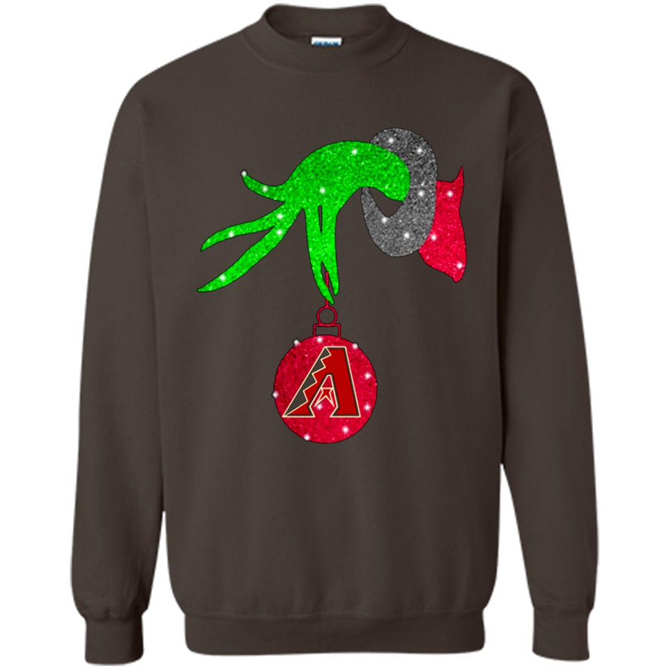 GRINCH HAND HOLDING ARIZONA DIAMONDBACKS GLITTER CHRISTMAS PINGPONG