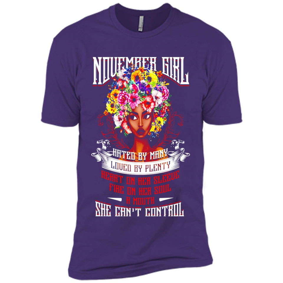 November Girl Flower - Premium Short Sleeve T-Shirt