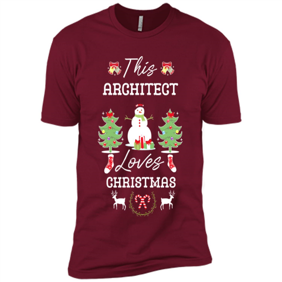 This Architect Loves Christmas Tree Shirt with Snowman