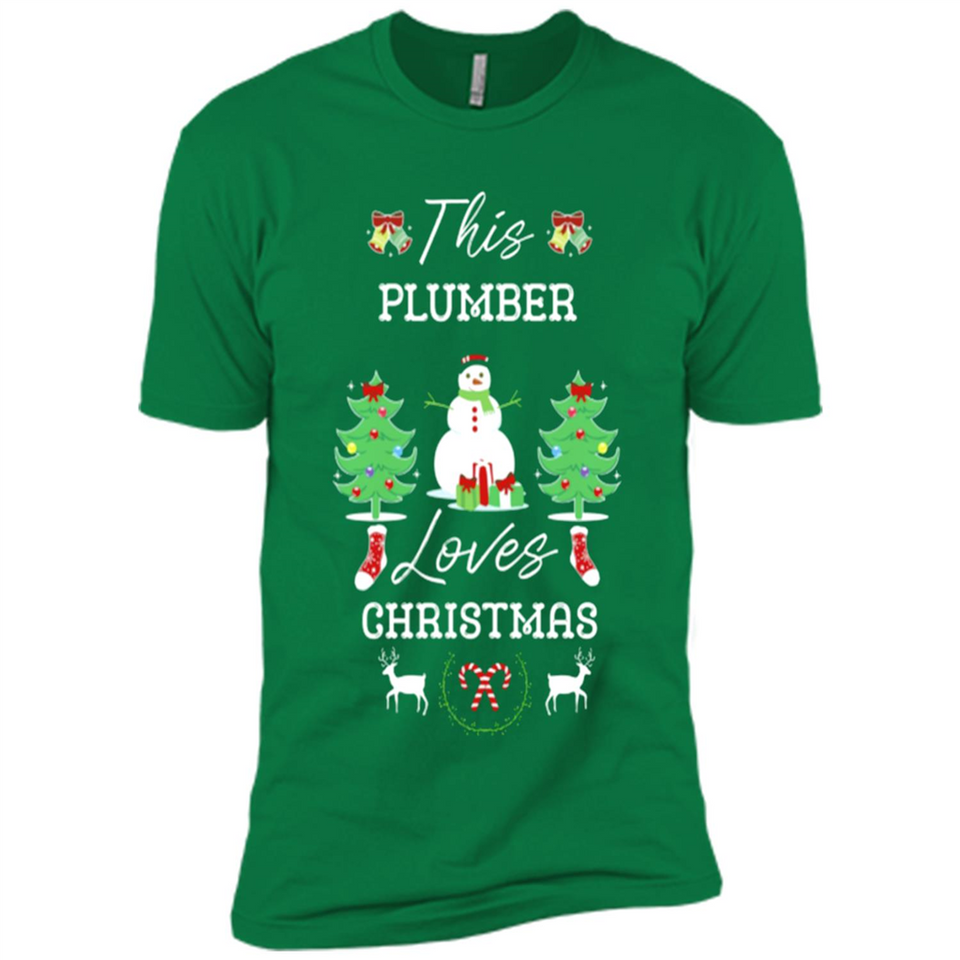 This Plumber Loves Christmas Tree Shirt with Snowman